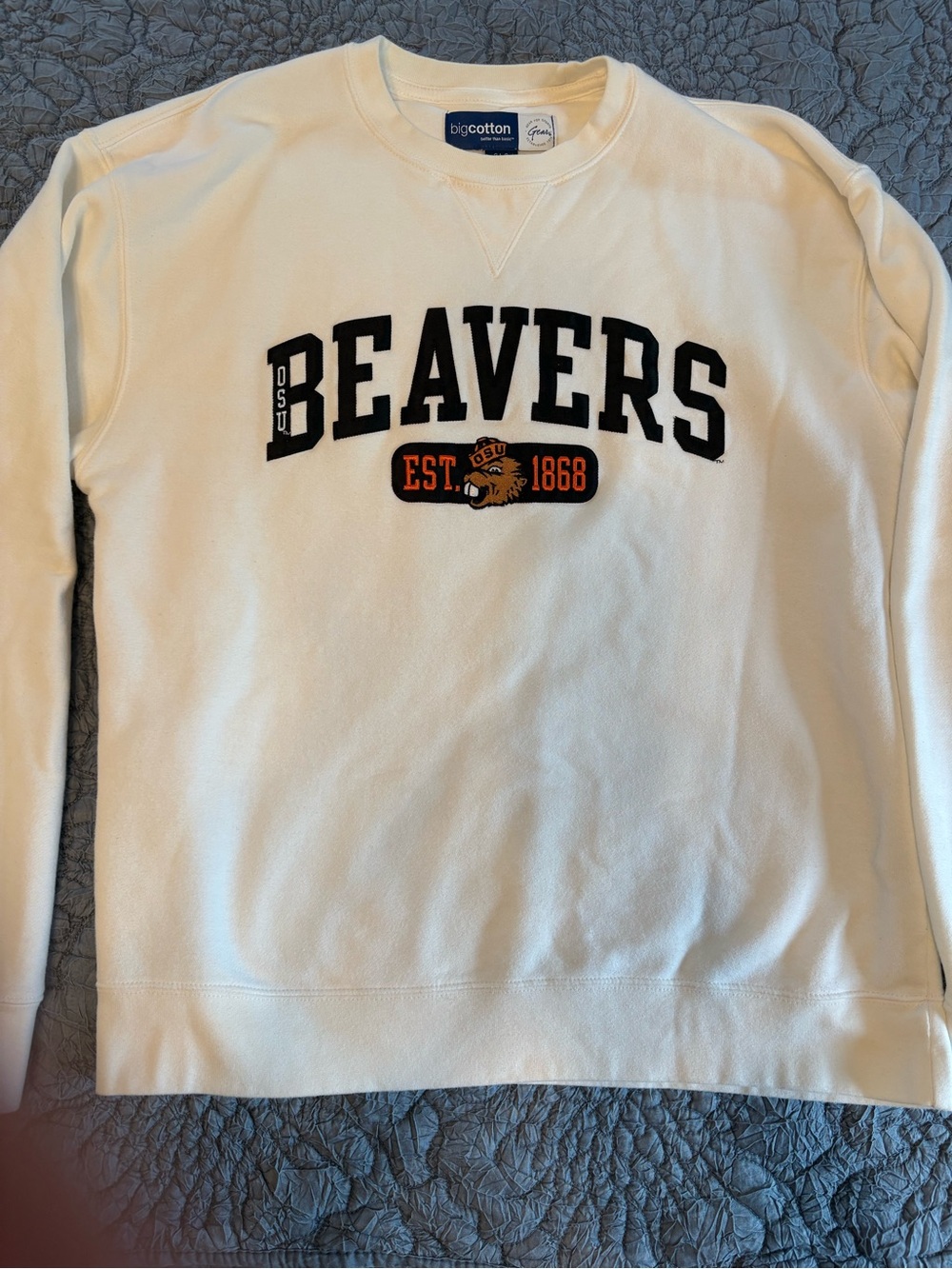 Big Cotton Cream "Beavers" Crewneck Sweatshirt